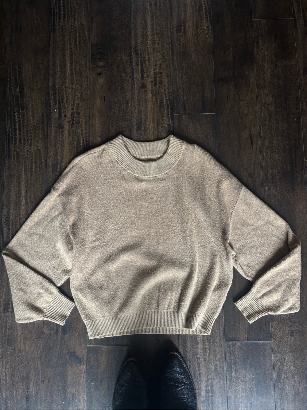 Abercrombie & Fitch Neutral Tan Crewneck Sweater